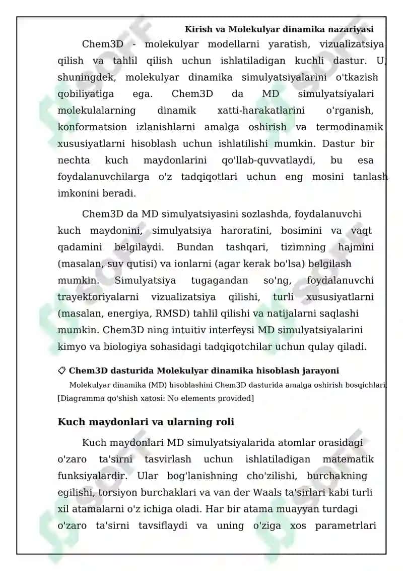 Chem3D dasturida molekuyar dinamikani hisoblash 5