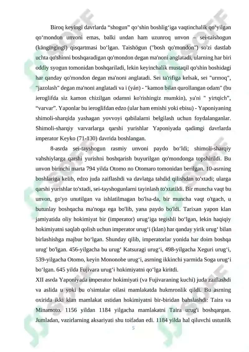Tokugava Syogunati davri Yaponiya 5