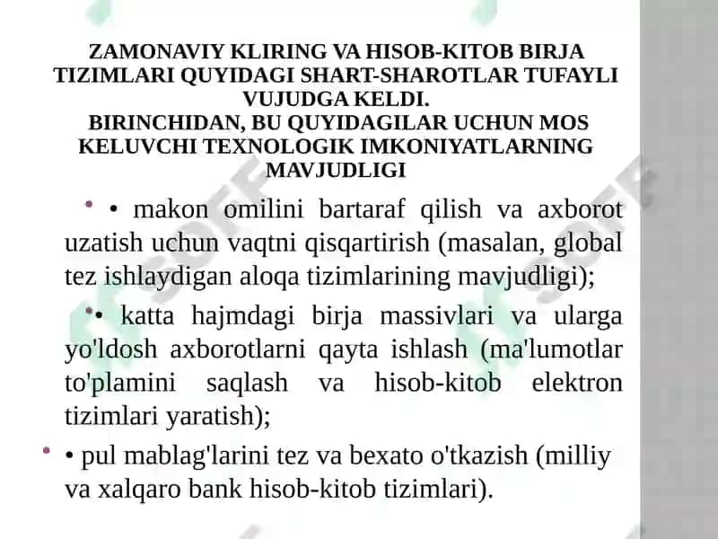 Birja bozorida kliring va hisob-kitoblar 5