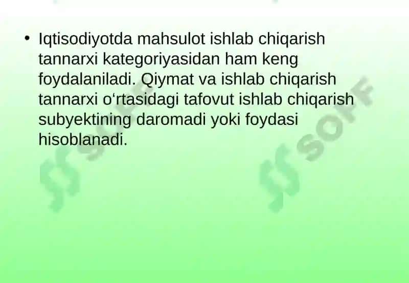 Ishlab chiqarish xarajatlari 5