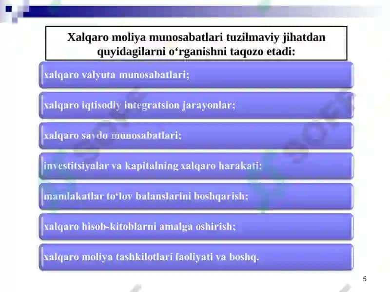 Xalqaro moliyaning iqtisodiy mohiyati 5