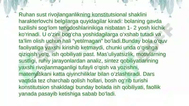 Ruhiy rivojlanishi sustlashgan bolalar 5