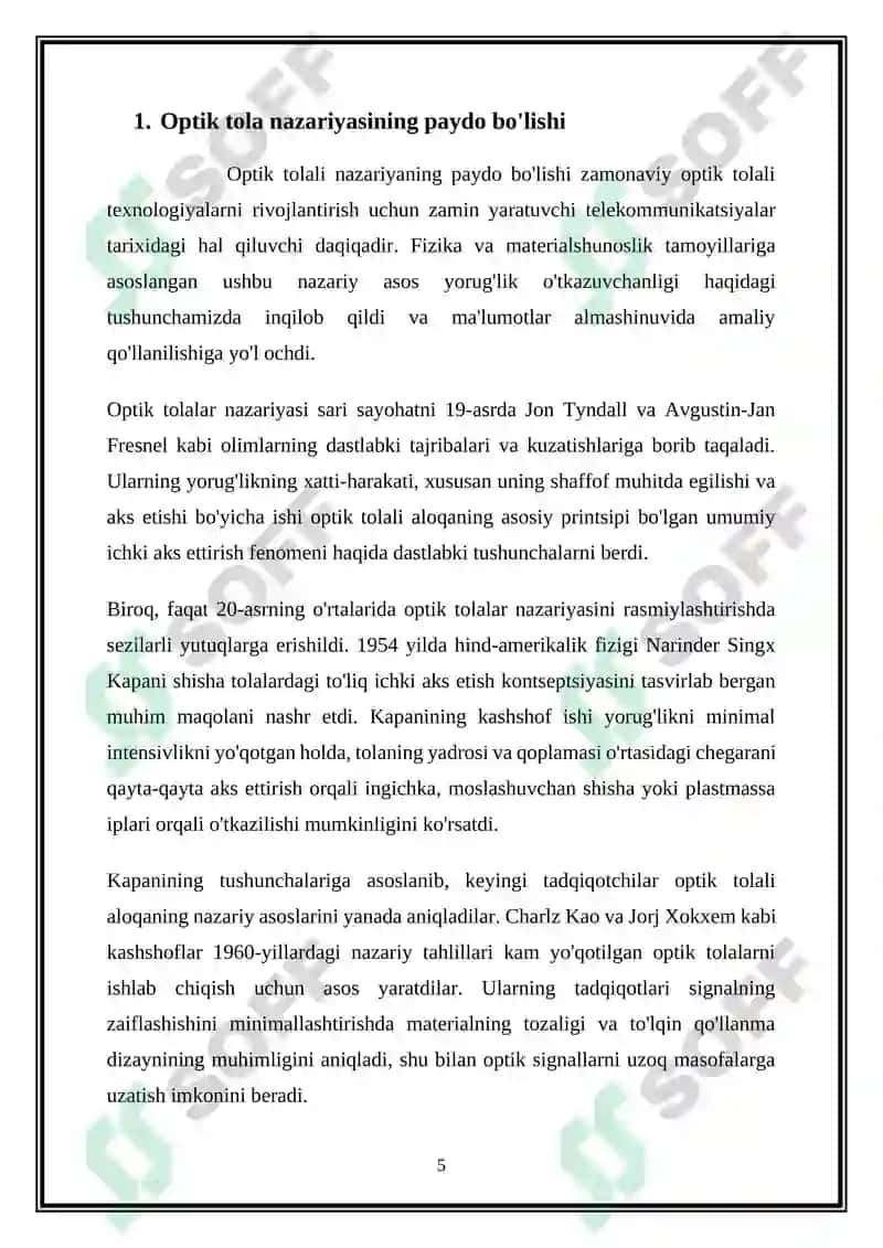 Tolali optikani rivojlanish tarixi 5