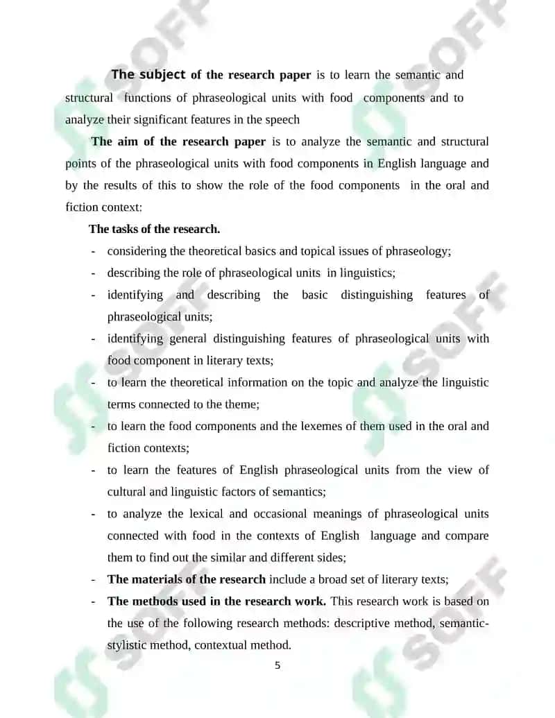 STRUCTURAL AND SEMANTIC PECULIARITIES OF PHRASEOLOGICAL UNITS WITH “FOOD” COMPONENT IN THE ENGLISH LANGUAGE 5
