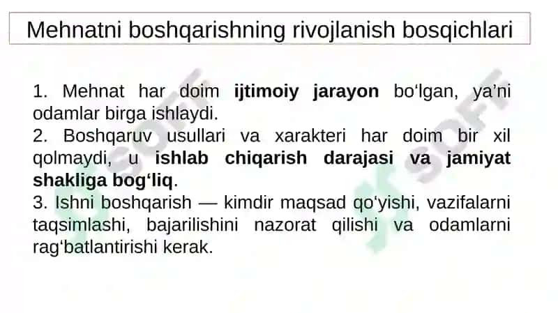 Menejmentning rivojlanishi va xolati 5