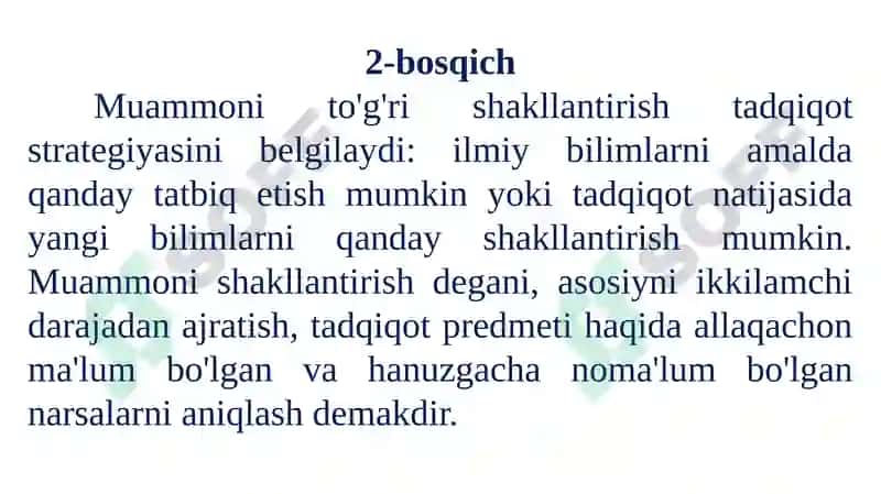 Tadqiqotusullar va ko'nikmalar 5