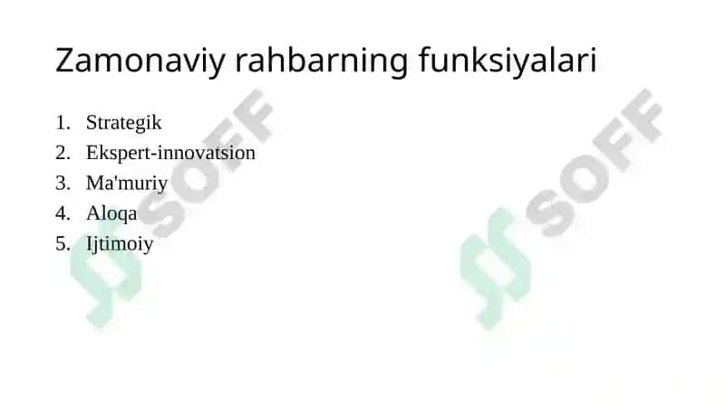 Zamonaviy rahbarlarning vazifalari 5