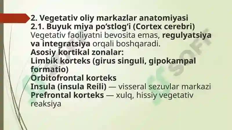Vegetativ o‘liy markazlar va ularning funksional ahamiyati 5