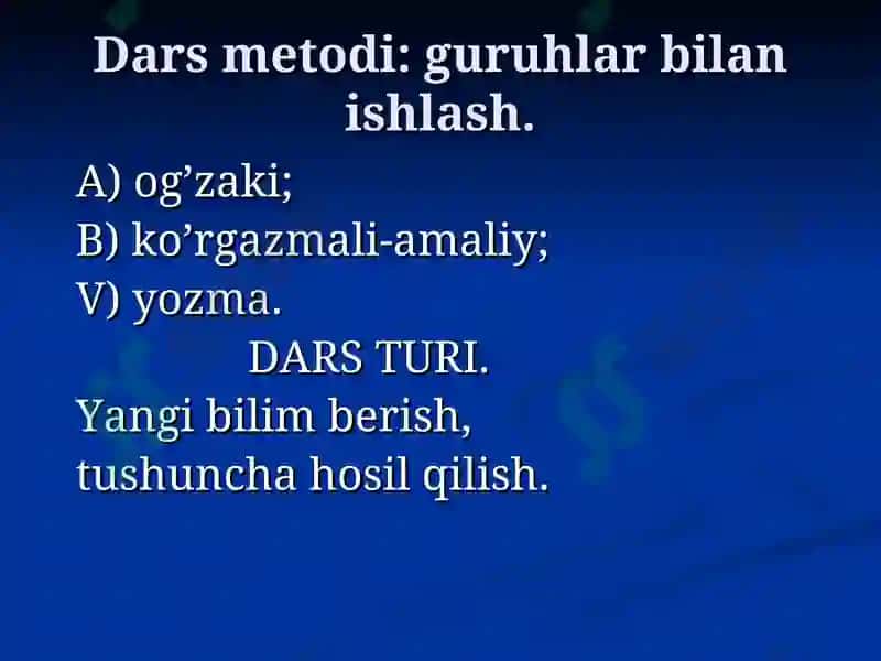 HOL HAQIDA UMUMIY MA’LUMOT 5