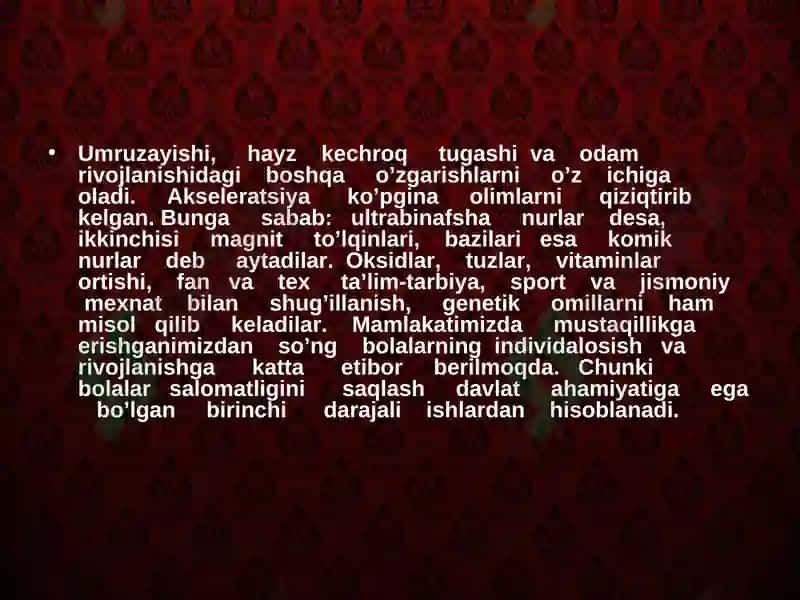 Akseleratsiya va uning oʻziga xosligi 5