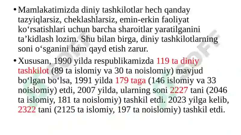 O‘ZBEKISTONDA FAOLIYAT YURITUVCHI DINIY TASHKILOTLAR 5
