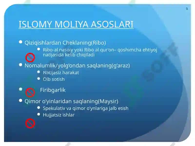 Islom moliyasi bilan tanishuv mavzusida taqdimot 5