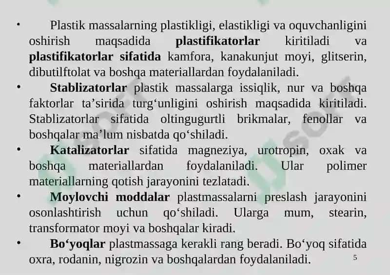 METALLMAS MATERIALLAR 5