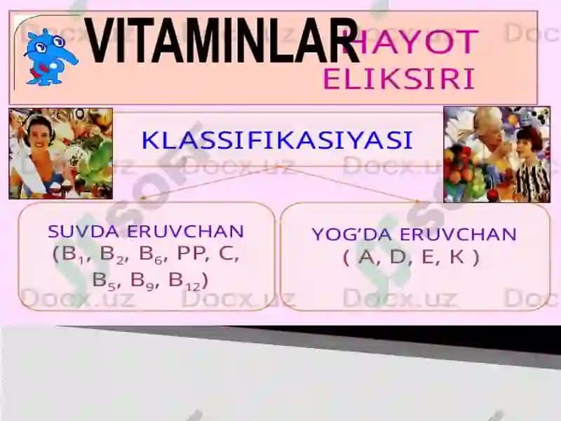 Organizmning vitaminlar bilantasi 5