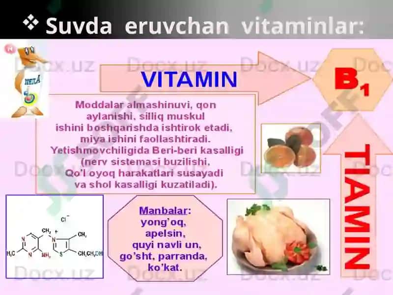 Organizmning vitaminlar bilantasi 6