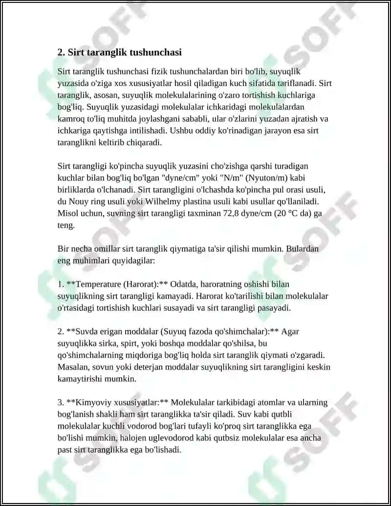 SUYUQLIKNING SIRTQI QATLAMI 6