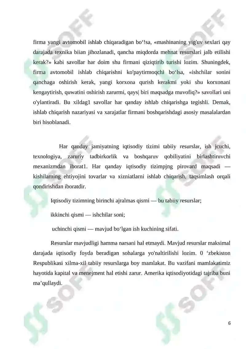 Ishlab chiqarish va firmalarning hatti-harakati 6