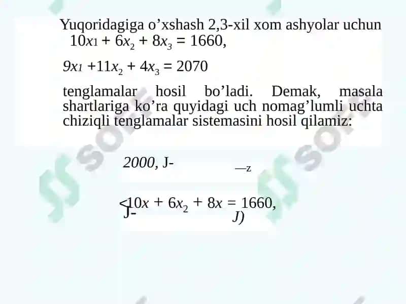 Chiziqli tenglamalar sistemasi 6