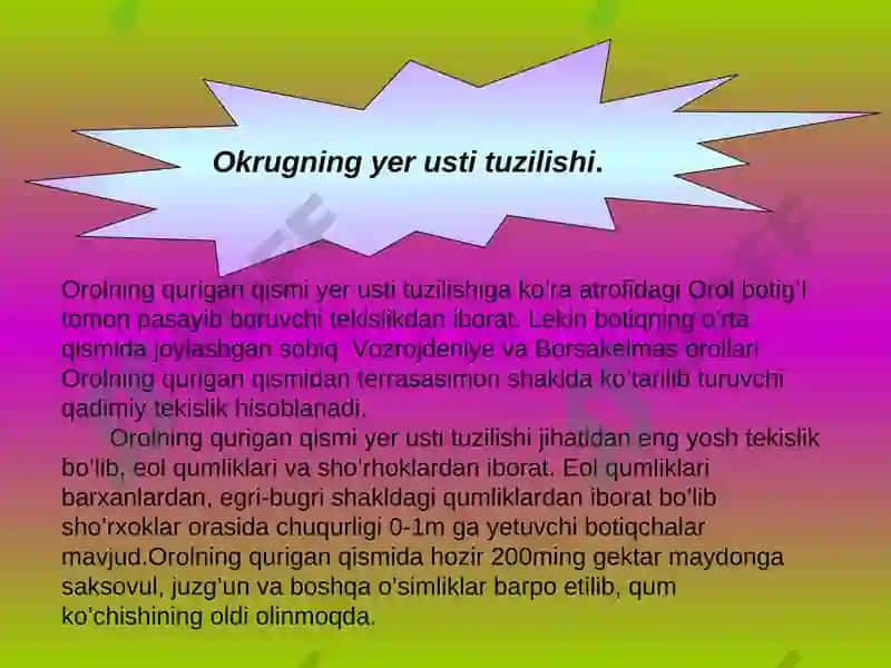 Orol tabiiy geografik okrugi 6