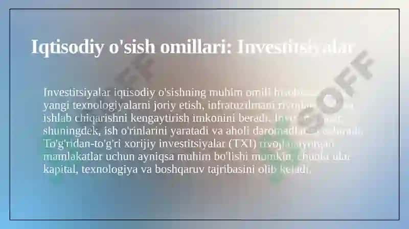 Iqtisodiyo'sish va ijtimoiy rivojlanish 6