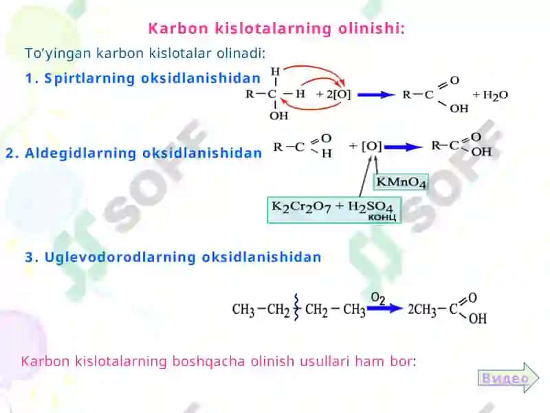 Karbon kislatalar klassifikatsiyasi 6