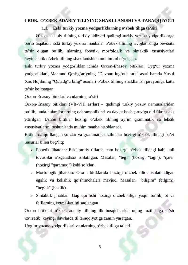Hozirgi oʻzbek adabiy tilining tarixiy ildizlari 6