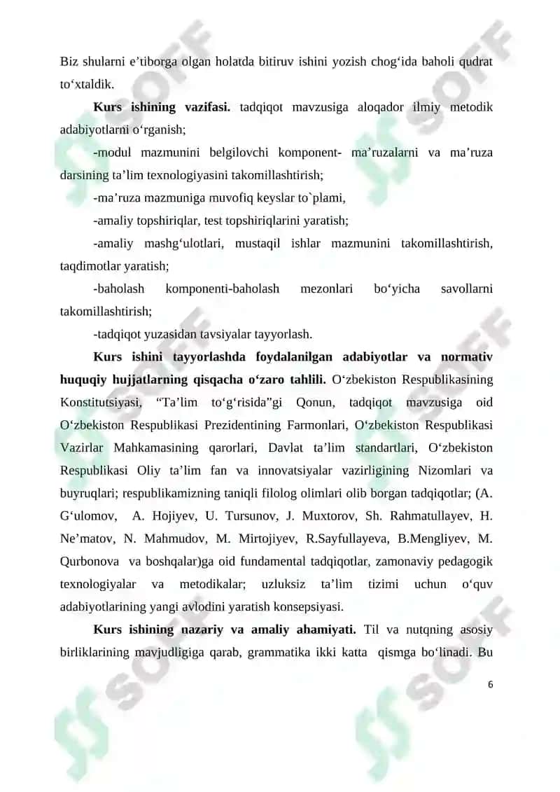 "Ot so‘z turkumi" mavzusidagi KURS ISHI 6