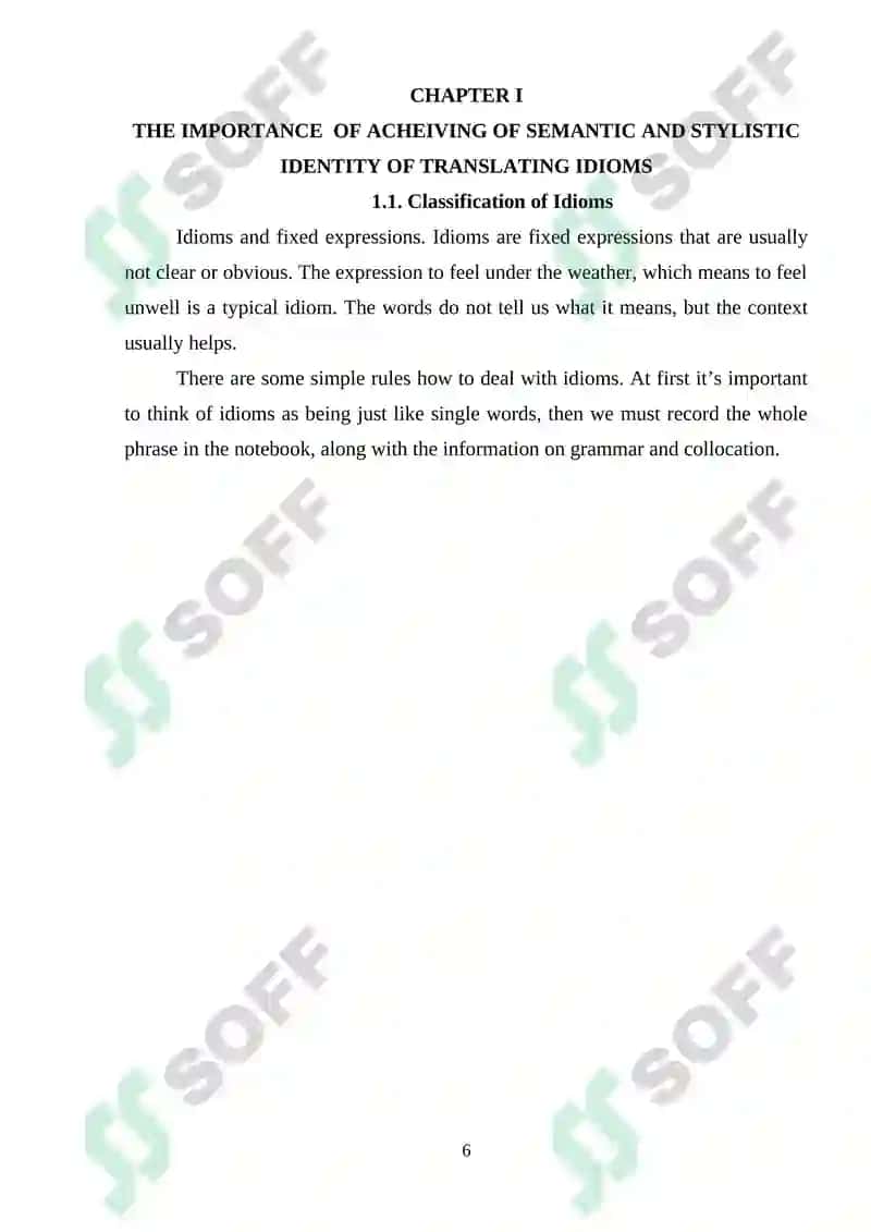 Translation of Idioms 6