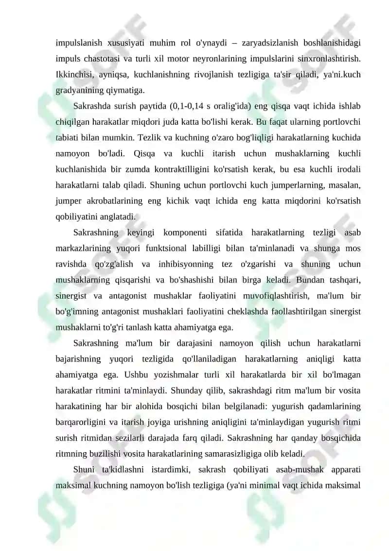 Sakrash qobiliyati va uning asosiy tarkibiy qismlari 6