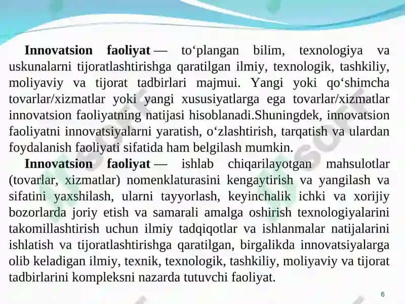 Инноватсион иқтисодиёт 6