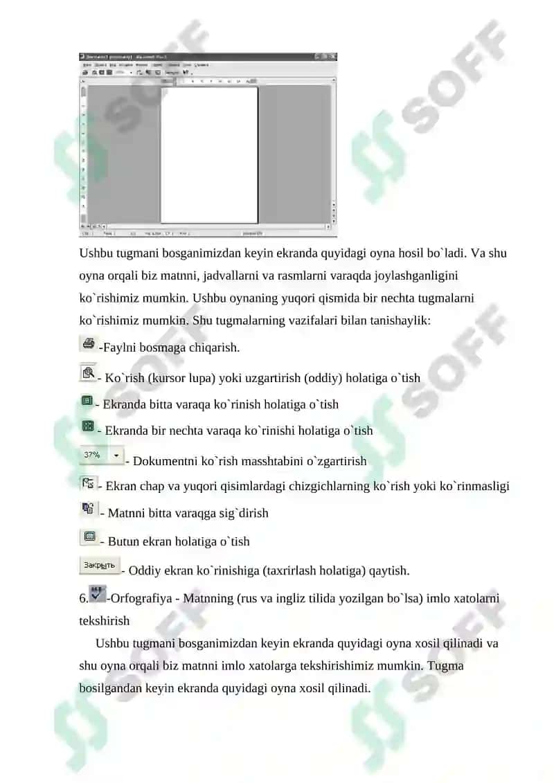 Microsoft Word matn muharriri va uning imkoniyatlari 6