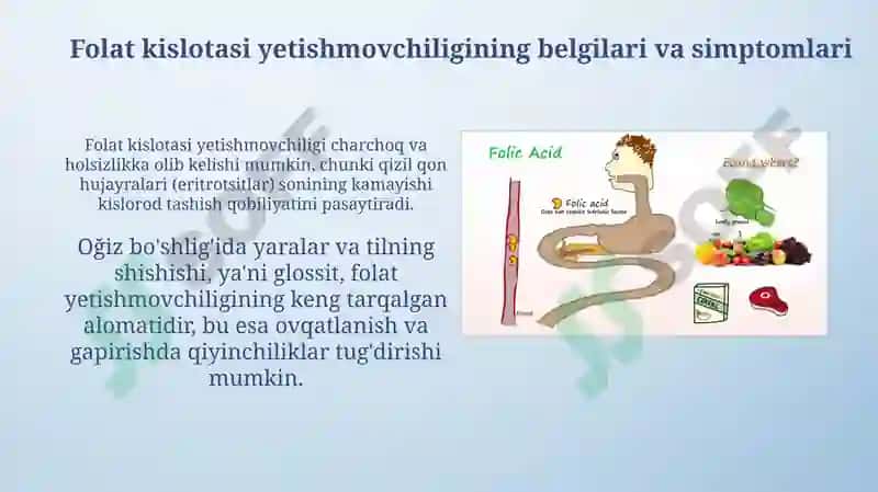 Folat kislotasining yetishmovchiligi 6