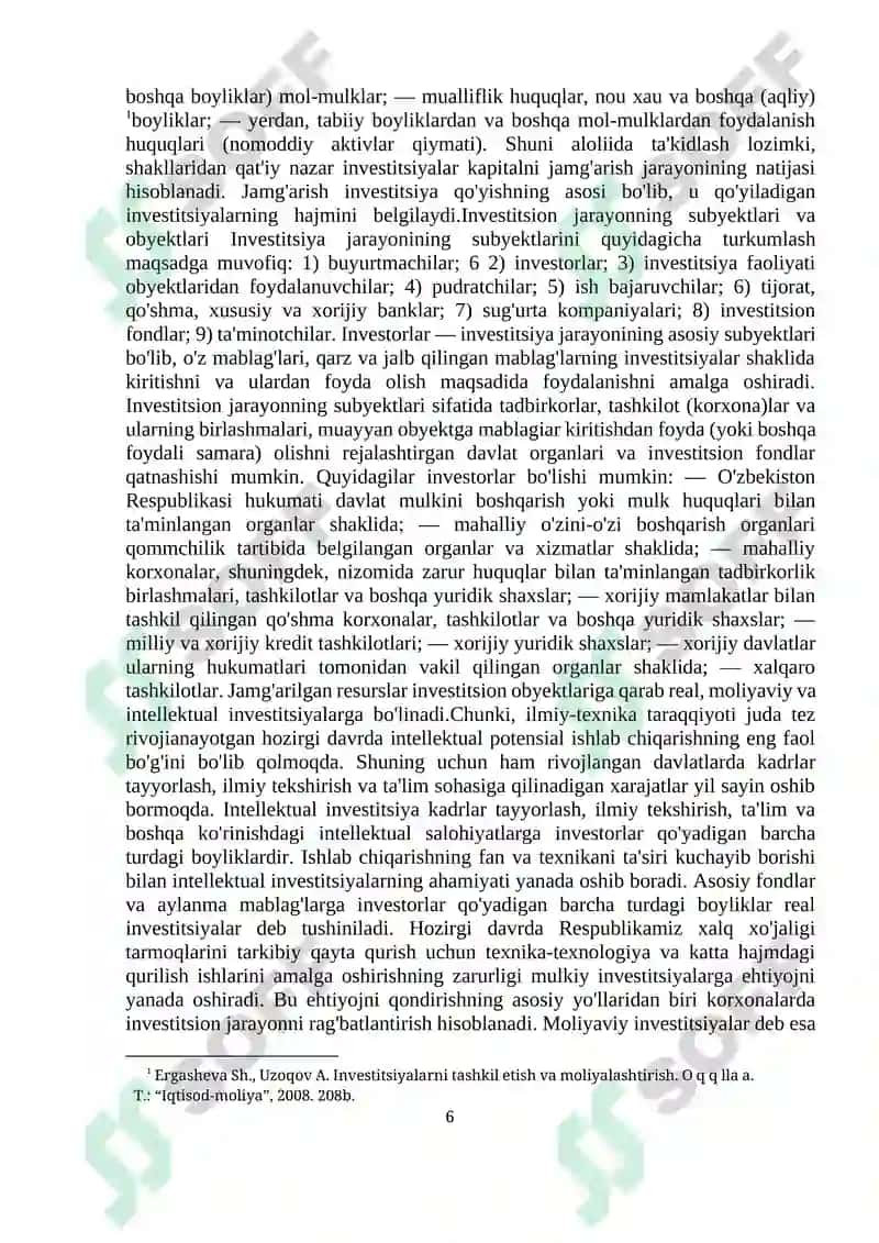 Investitsiyaning mohiyati manbalari va shakllari 6