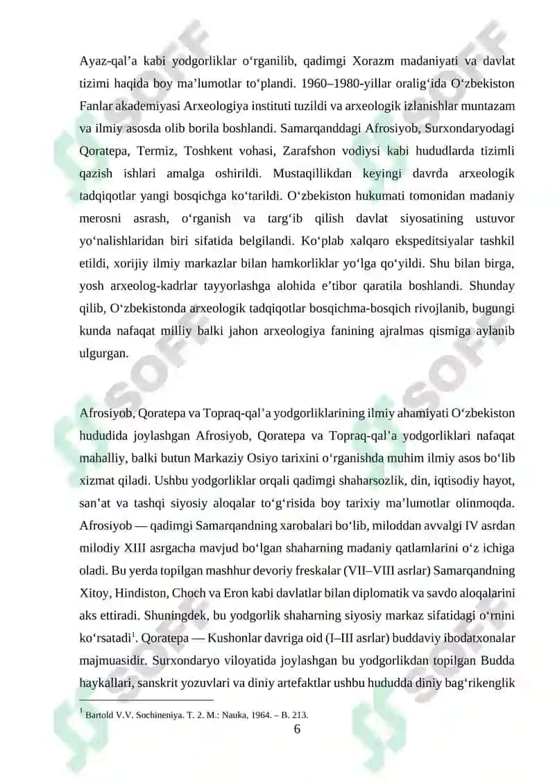 O'zbekistonda qadimgi davr tarixining o'rganilishi tarixshunosligi 6