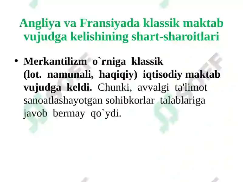 Iqtisodiy ta'limotlar tarixi 6