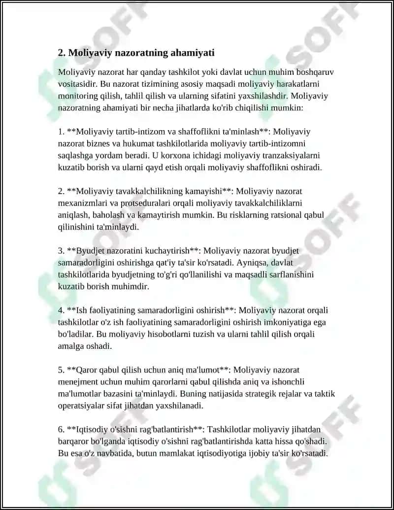 Moliyaviy nazoratning tushunchasi 6