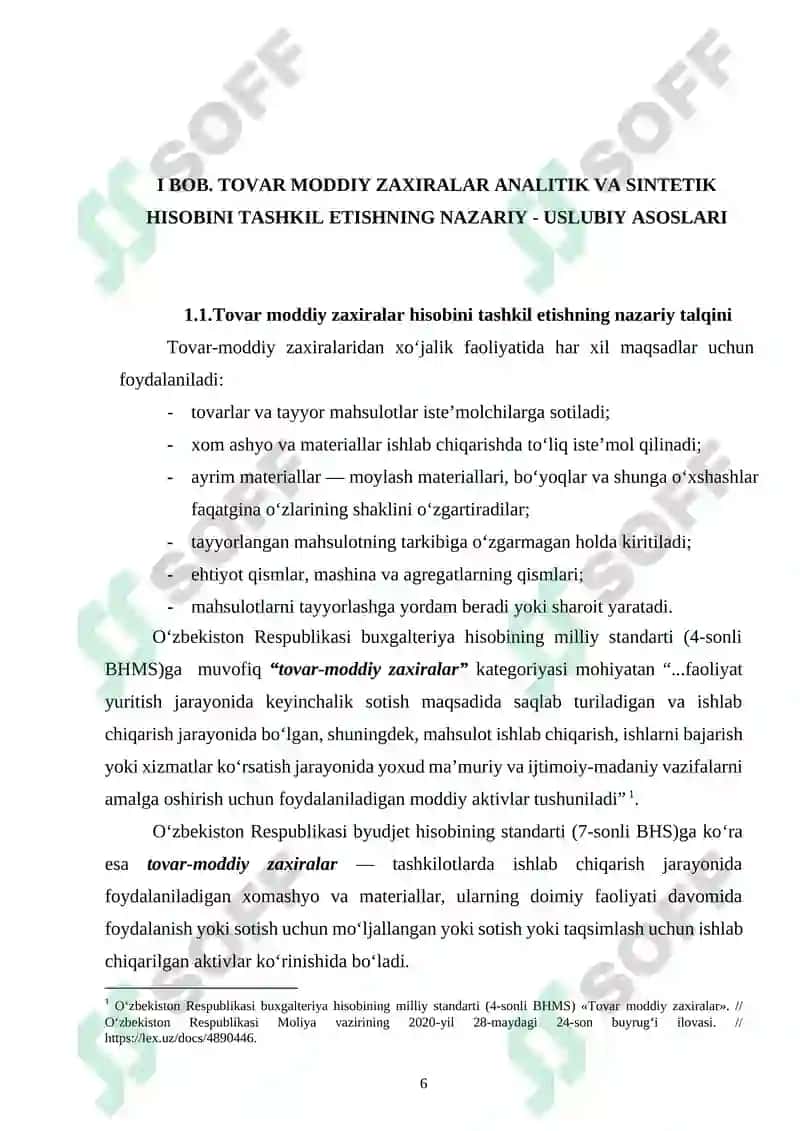 TOVAR MODDIY ZAXIRALAR HISOBI 6