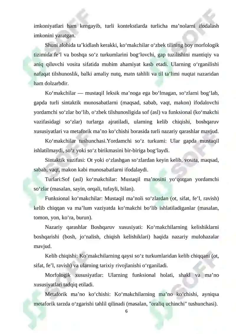 KOʻMAKCHILAR VA ULARNING SEMANTIK XUSUSIYATI 6
