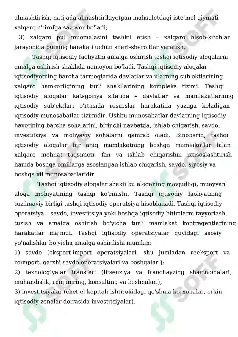 Tashqi iqtisodiy faoliyat turlari va banklar 6