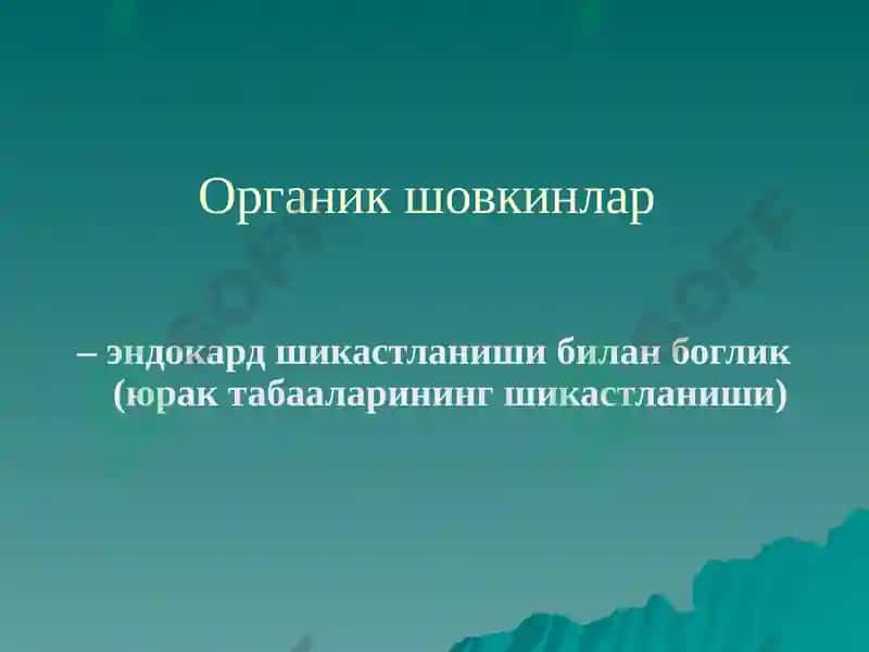 Юракда шовкин синдроми: тугма ва орттирилган юрак нуксонлари 6