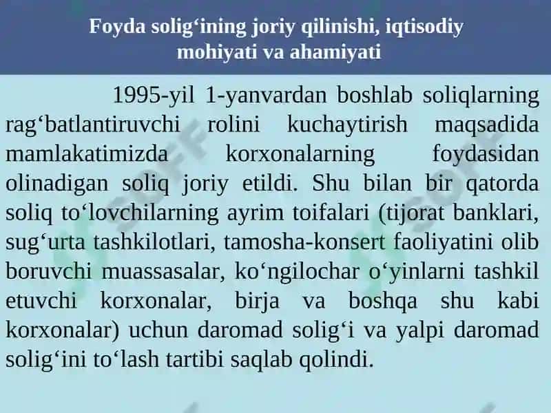 Foyda solig‘i 6