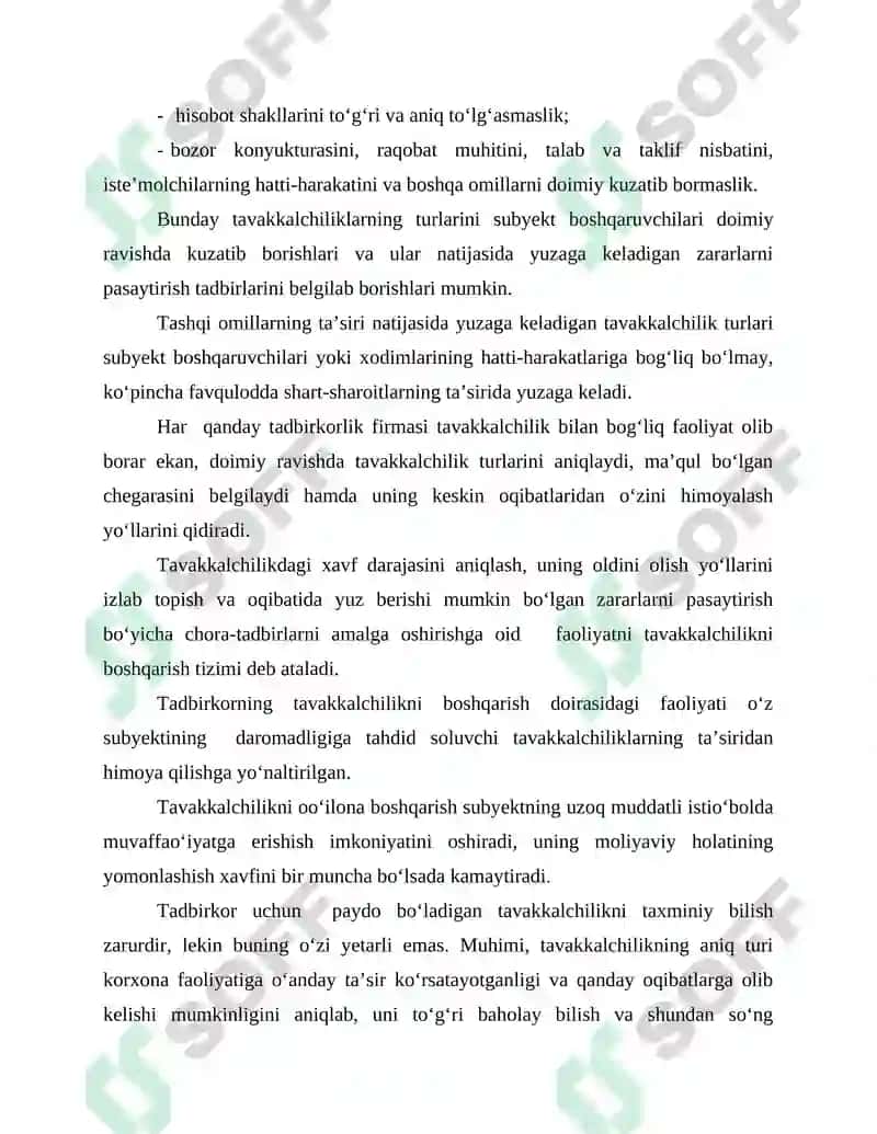 Moliyaviy tavakkalchilik riskni boshqarish 6