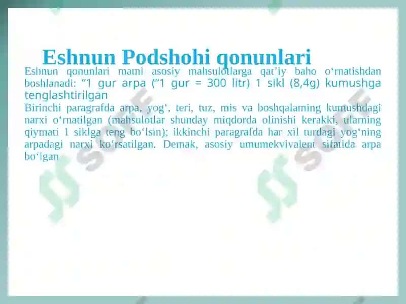 Qadimgi Sharqdagi iqtisodiy g‘oyalar 6