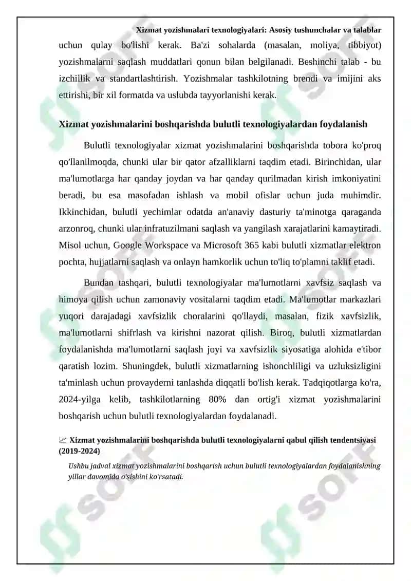 Xizmat yozishmalari bilan ishlash technologiyalari 6