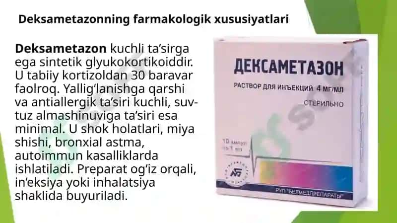 Steroid tuzulishga ega bo’lgan gormonal preparatlar 6