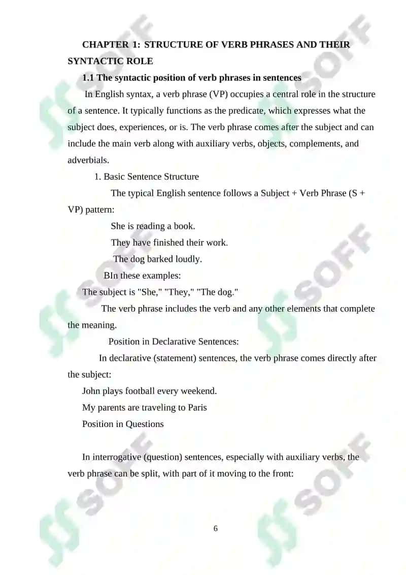 Course Work on Learning Language Aspect 6