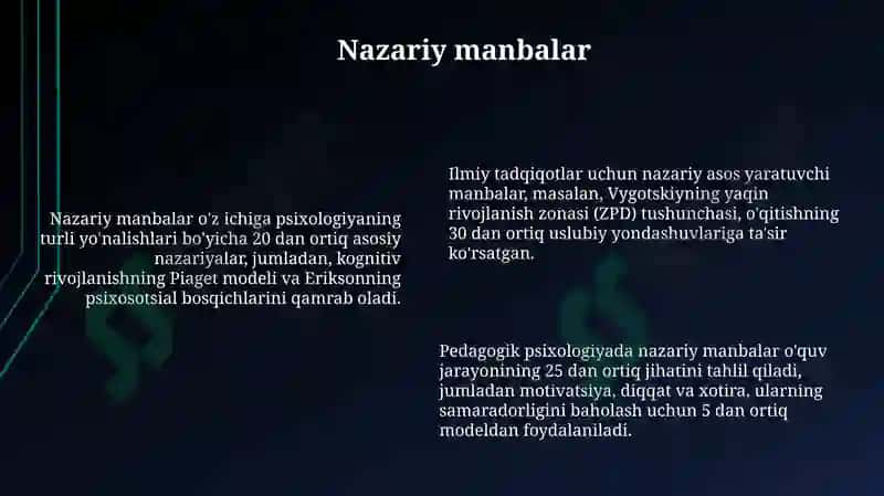 Yosh va pedagogik psixalogiya faniningi manbalar bilan tanishish 6