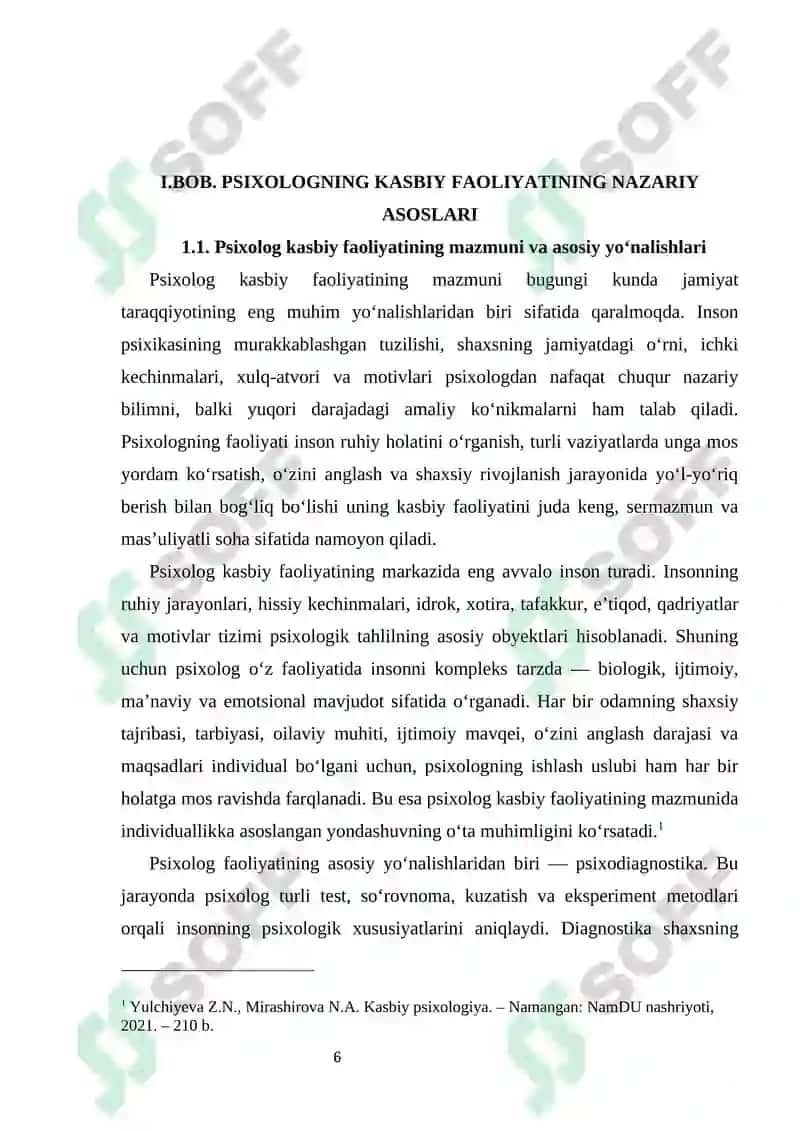 Psixolog kasbiy faoliyati va psixologiya metodlari 6