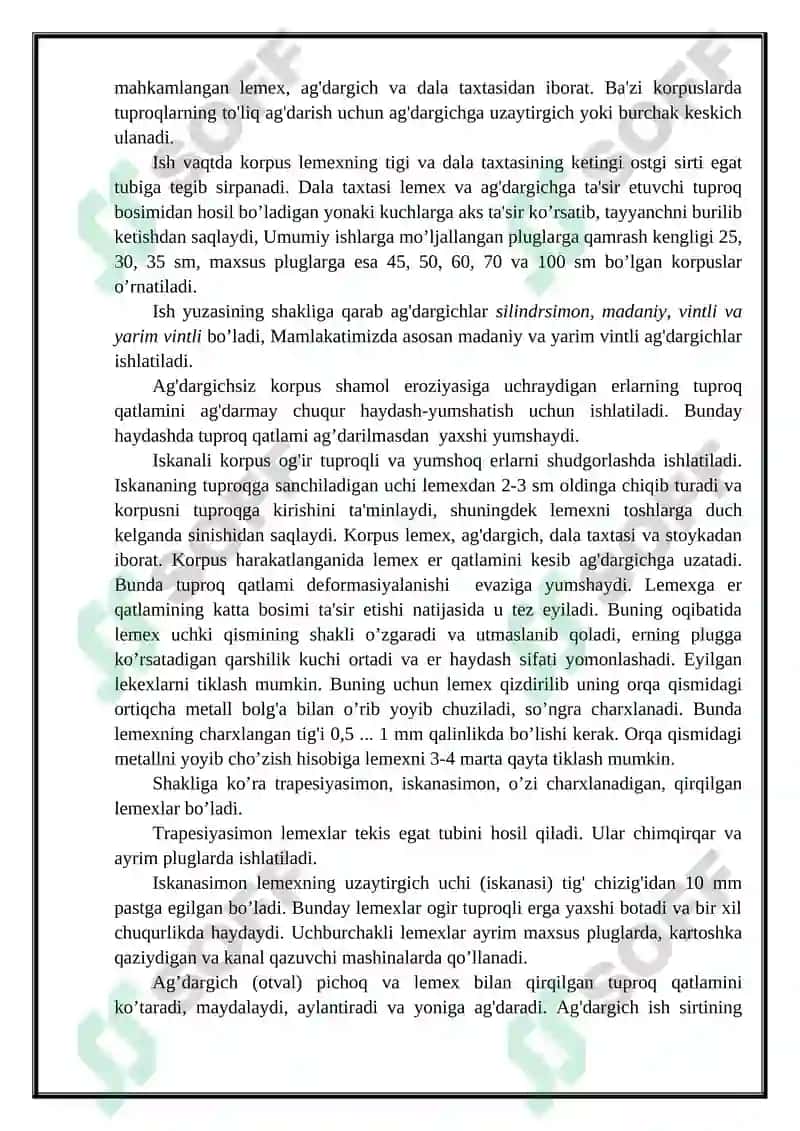 Tuproqqa asosiy ishlov berish mashinalari 6