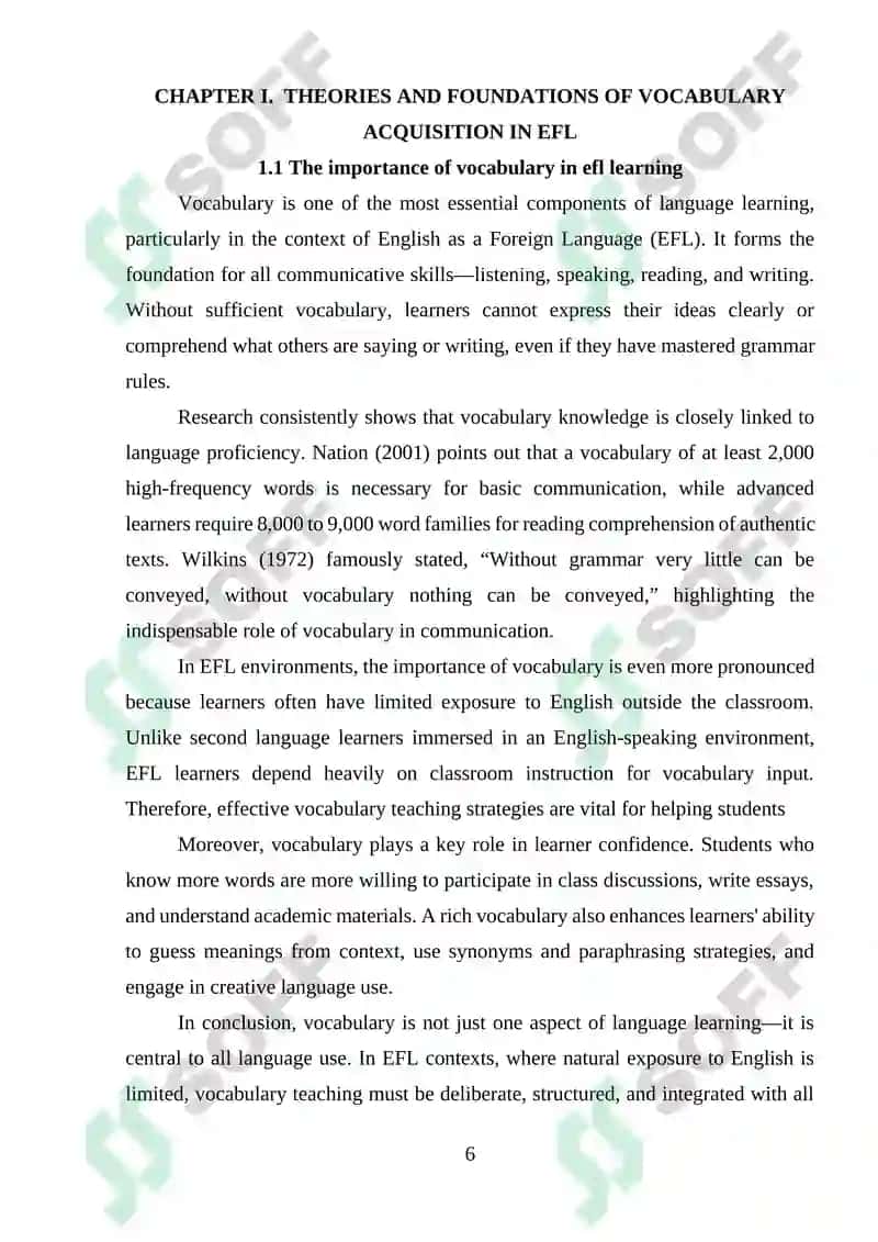 Effective Methods of Teaching Vocabulary in EFL Classes 6